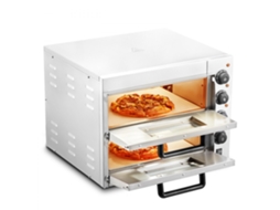 Forno Elétrico Inox Para Pizza 406mm Com Pedra, Controle De Temperatura Até 350 °c Tekmaquinas