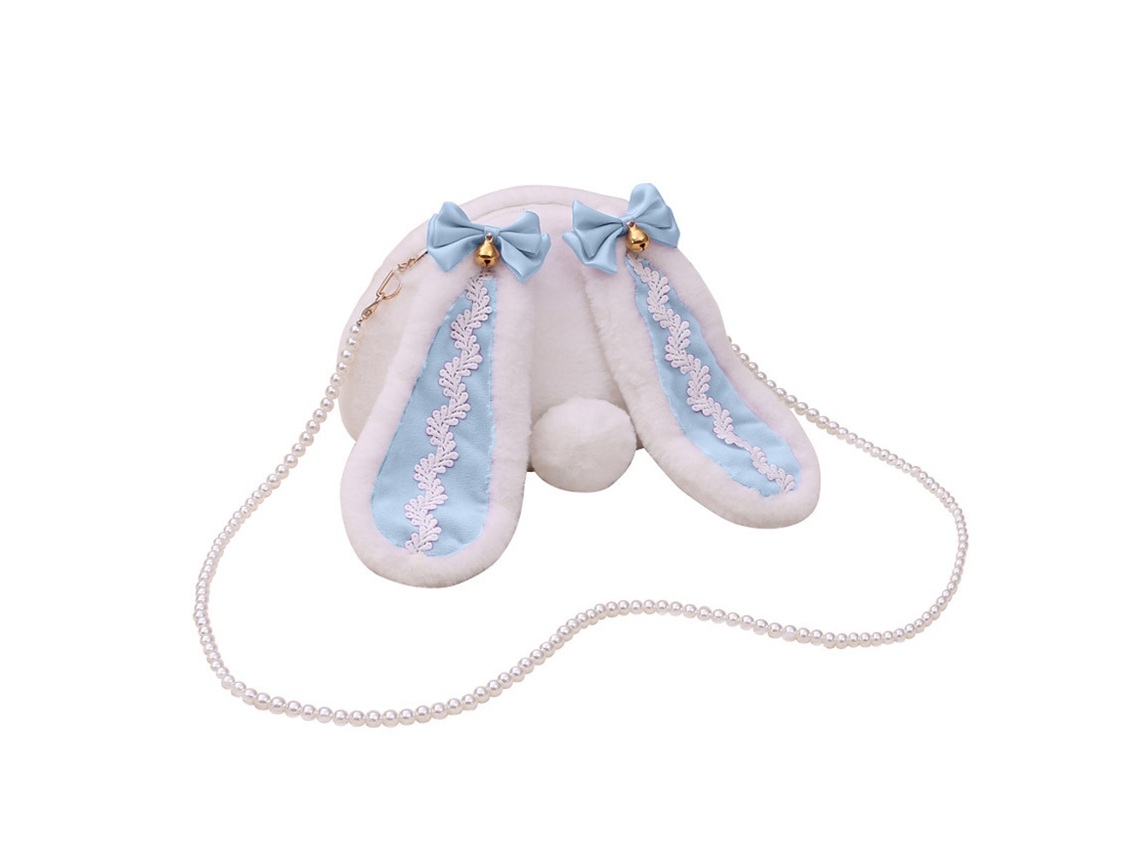 Mochila para Meninas Bonito Lolitas Coelho Ombro Mochila Crossbody Saco Brinquedos de Pelúcia Meninas Crianças Presente Azul Céu