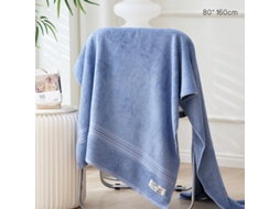 Toalha De Banho Em Fibra De Bambu, 650g – Extra Grossa, Macia E Absorvente 160*80cm Azul Siurn