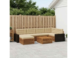 Vidaxl Conjunto De Sofás Para Exterior 7 Pcs Natural E Bege