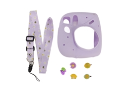 Instant Camera Lightweight Cover With Shoulder Strap Soft Silicone Protective Case For Instax Mini 7 Plus Purple Fruit LAXISCREED