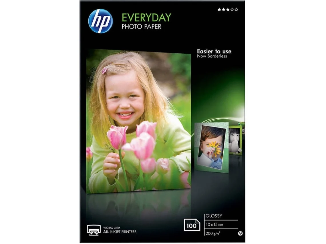 Papel Fotografico HP Brilhante 10x15 100 Folhas