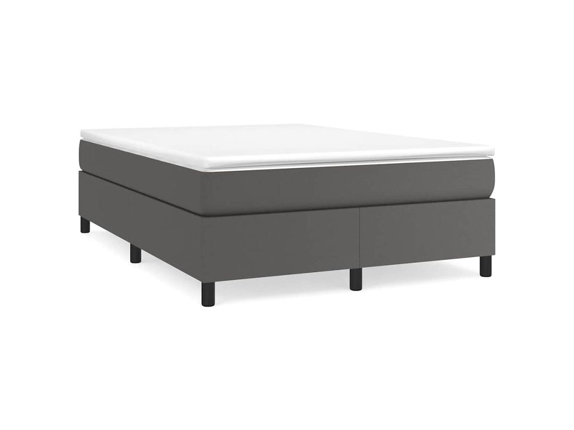 Box Spring Bed, Box Spring Beds Vidaxl Cinzeto Couro Artificial (140 X 200 Cm)