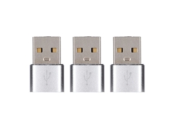 Adaptadores USB 2.0 Mali Macho para Tipo C Fêmea de Metal para Laptop e Celular Prata