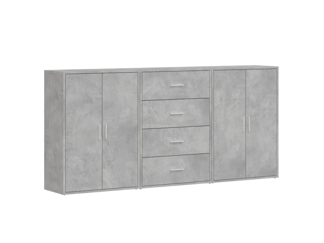 Sideboard, Sideboards Vidaxl Cinzeto Madeira Processada (n/a)
