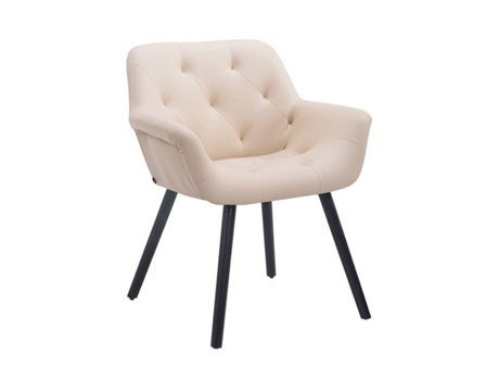 Cadeira de jantar Cassidy em imitação de pele creme/preto CLP