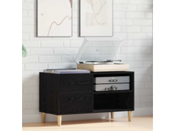 Vidaxl Armário Para Discos De Vinil 84,5 X 38 X 48 Cm Carvalho Preto