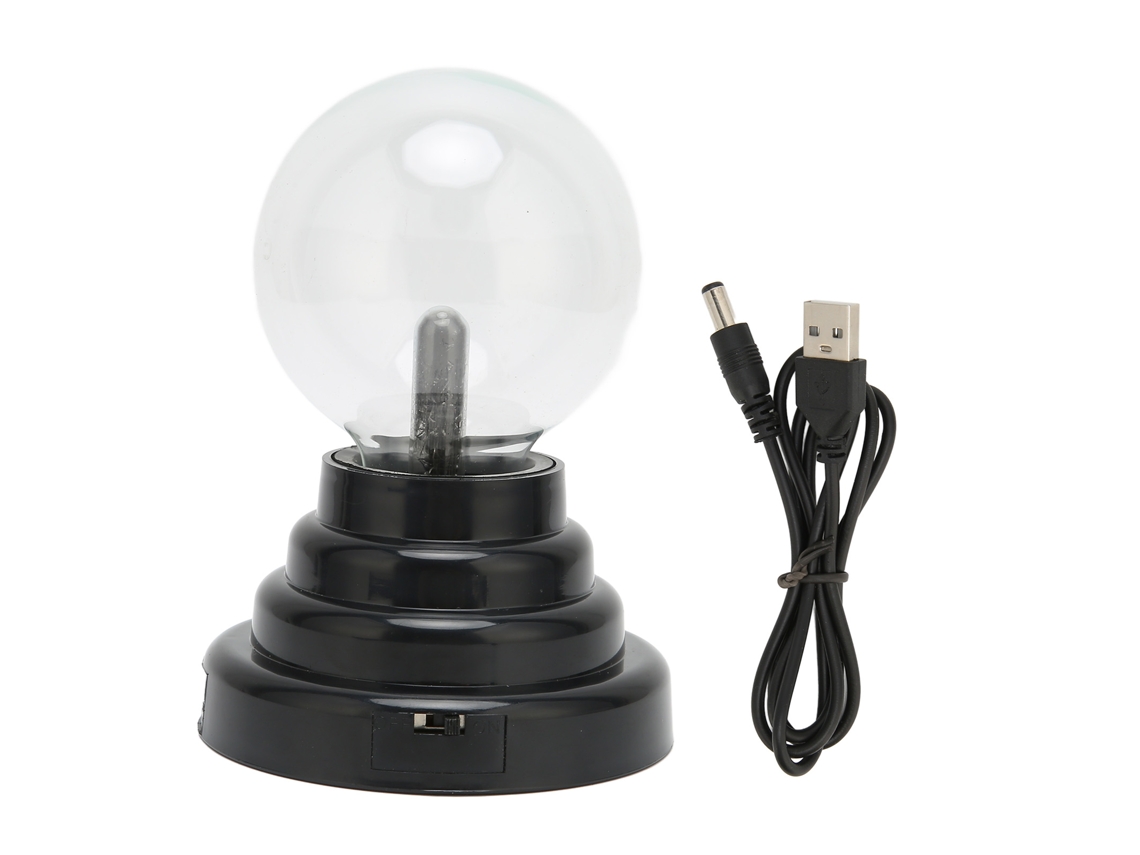 lâmpada de Plasma com Toque Sensível Luz Estática Neutralizadora Decorativa Bola 3 Polegadas Usb/bateria