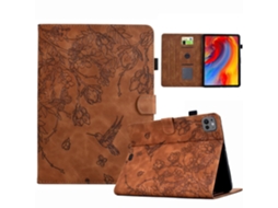 Capa de couro inteligente com estampa de flores e pássaros Webake para tablet