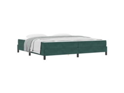 Cama Box com Colchão Verde Escuro 200 X 210 Cm Tecido MAISON EXCLUSIVE