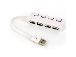 Estação De Ancoragem Bestvite 4 Em 1 Hub Usb Indicador Led Interruptor Divisor Flash Drive Branco
