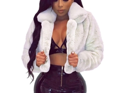 Chaqueta Para Mujer De Pelo Falso Rosa Quente Sherpa Abrigo Warm Polar Forro Suave Outerwear Outono Inverno Grande Blanco