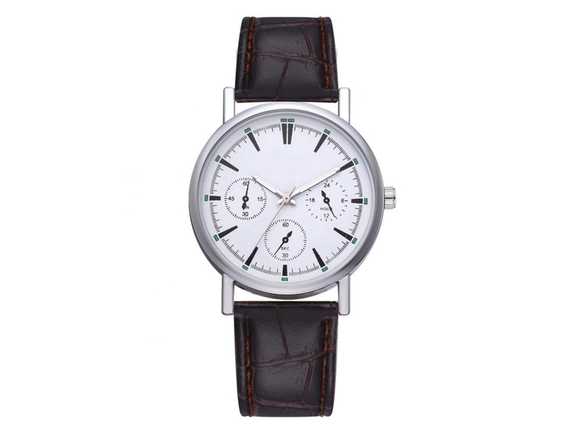 Reloj De Pulsera Para Mujer De Cuarzo Con Correa De Pu Casual Lvpai Marrón