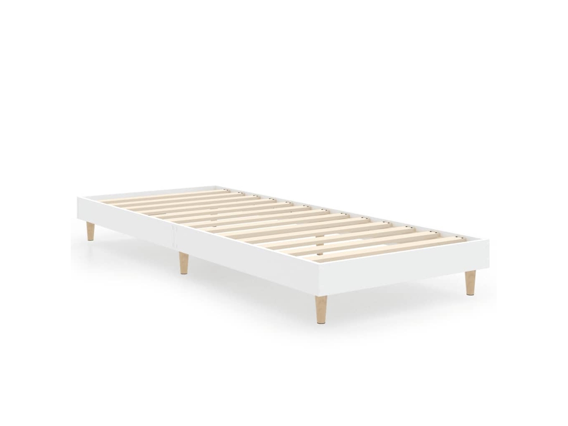 Bed Frame, Bed Frames Vidaxl Branco Madeira Processada (75 X 190 Cm)