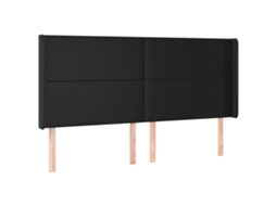Headboard, Headboards Vidaxl Preto Couro Artificial (203 X 16 X 118/128 Cm)