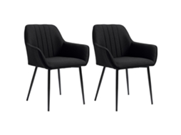 Cadeiras de Jantar, Visitantes, Design Escandinavo, Pés Cônicos de Metal Preto, Conjunto de 2 LAMAISON