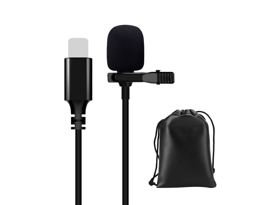 Microfone Lavalier LAXISCREED Plug And Play Compatível com Iphones