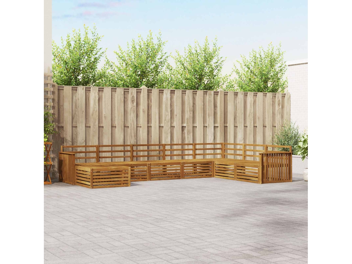 Vidaxl Conjunto De Sofás Para Exterior 8 Unid. Natural