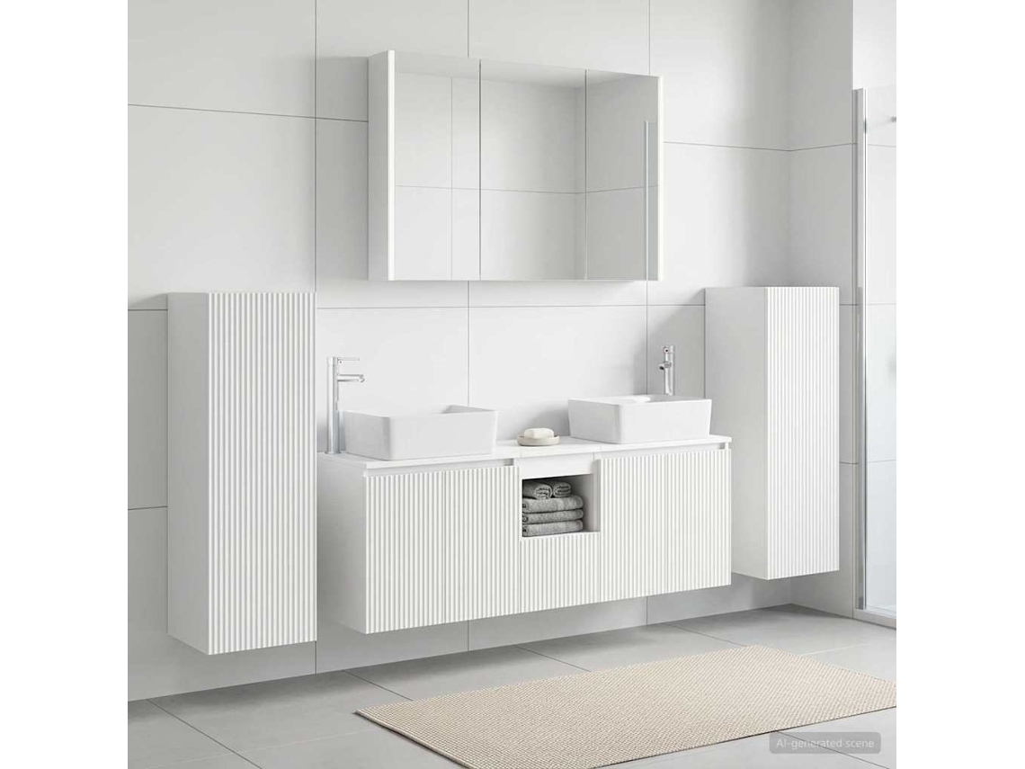 Vidaxl Conjunto De Móveis Para Banheiro 6 Pcs Branco