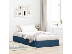 Vidaxl Estrutura De Cama Ottoman Azul 90 X 200 Cm Tecido