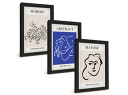 Composição De Quadros Pôsteres Modernos De Matisse Espelharte (3 Peças 20x30 Cm)