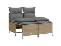 Conjunto de 4 Sofás para Jardim com Almofadões Vime Pe Bege MAISON EXCLUSIVE (4 pcs)