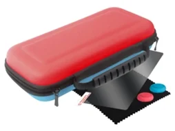Bolsa + Vidro Temperado + 2 Thumbs OLED BLACKFIRE Fresh Pack Nintendo Switch Azul e Vermelho