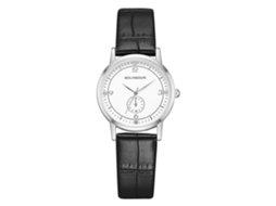 Relógio de Pulso de Quartzo Moda Elegante Design Minimalista Pulseira de Couro Prata