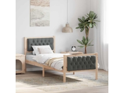 Vidaxl Estrutura Da Cama Com Cabeceira Cinza Escuro 75 X 190 Cm