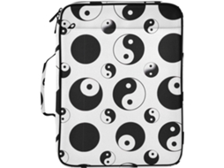 Símbolos Yin Yang Pasta Expansível Branca Com 7 Bolsos, Fichário De 3 Argolas E Fecho Zíper Escola, Escritório E