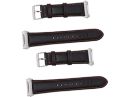 Conjunto De 2 Pulseiras De Couro Ajustáveis Na Cor Café Para Relógios Inteligentes.