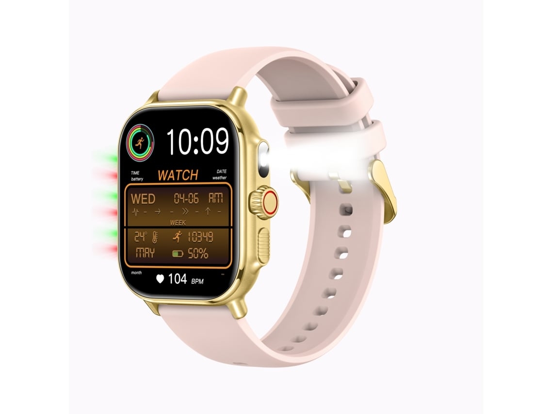 Smart Watch I120 1 95 Polegadas Bluetooth Chamada Monitoramento De Saúde 100 Modos Esportivos Ip76 À Prova D Água Dourado Yunzii