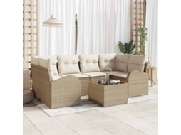 Vidaxl Conjunto De Sofá De Jardim 7 Unid. 6-número De Lugares