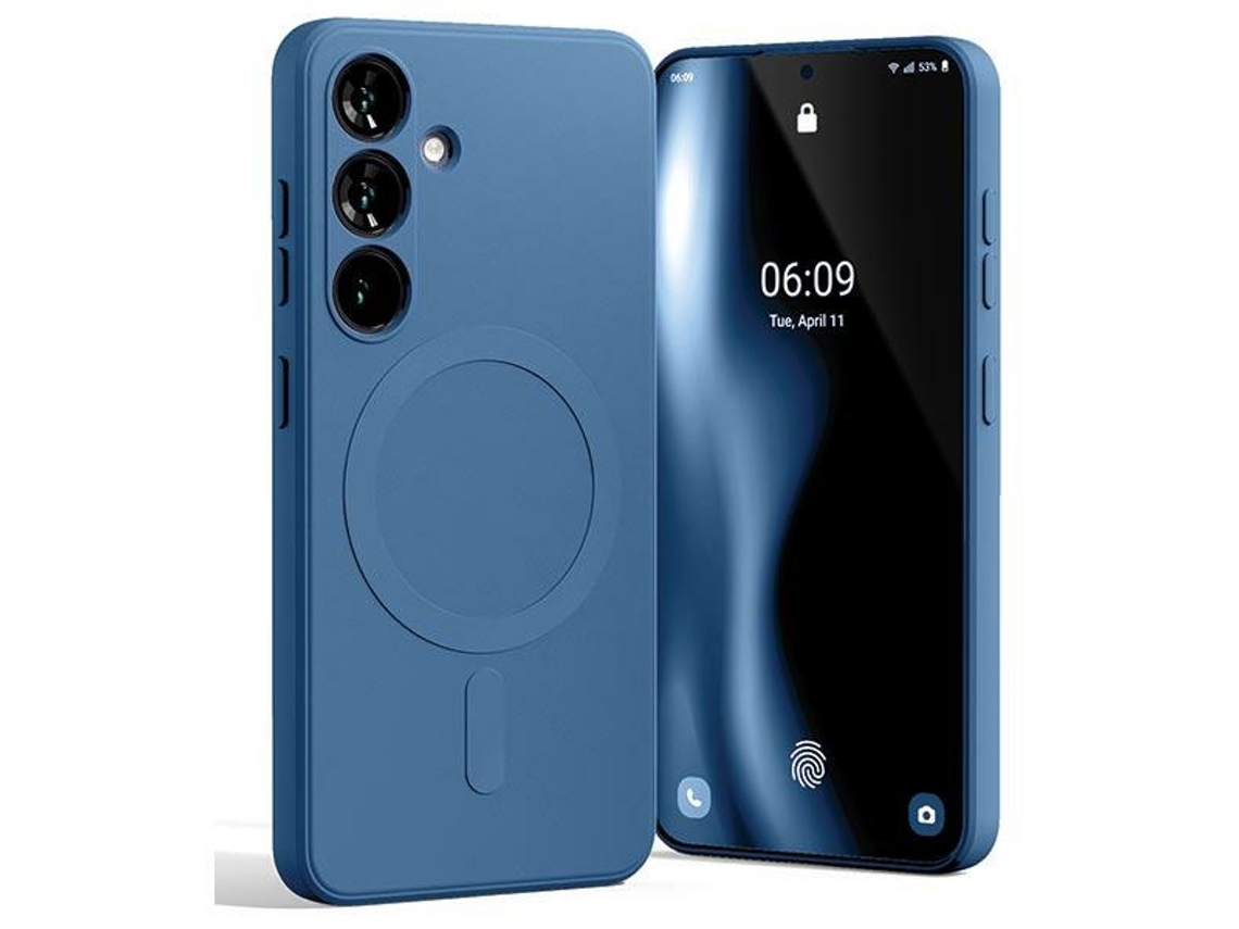 Capa Magsafe para Samsung Galaxy S24 S MERCURY Silicone Azul