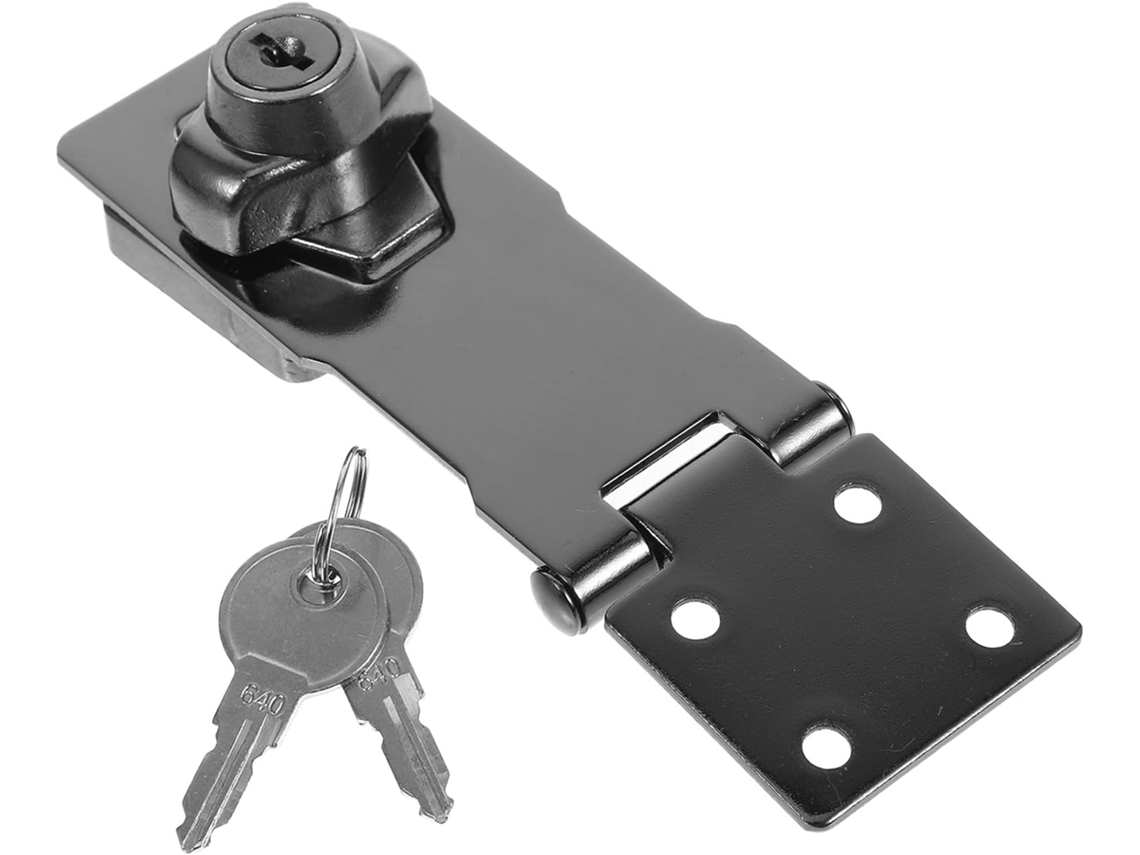 Fecho De Porta Armário E Gaveta Beavorty 4 Polegadas, Aço Inoxidável Preto Brilhante, Parafuso Resistente Com Parafusos