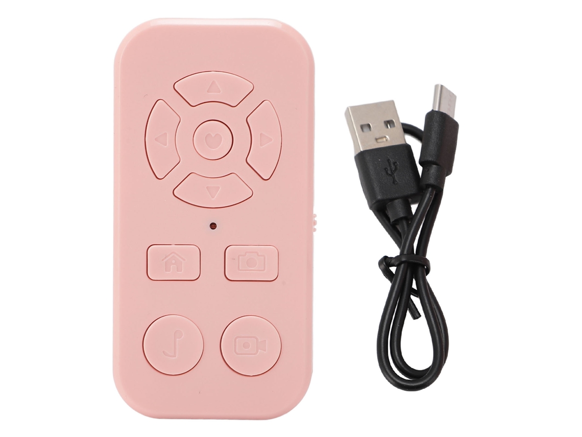 Aetheria controle Remoto Bluetooth V4.2 para Celular Android: Paginador, Disparador de Câmera e Vídeos Rosa