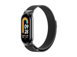 Bracelete para Xiaomi Smart Band 10/9/8 XIAOMOYU em aço inoxidável com NFC e fivela milan preta