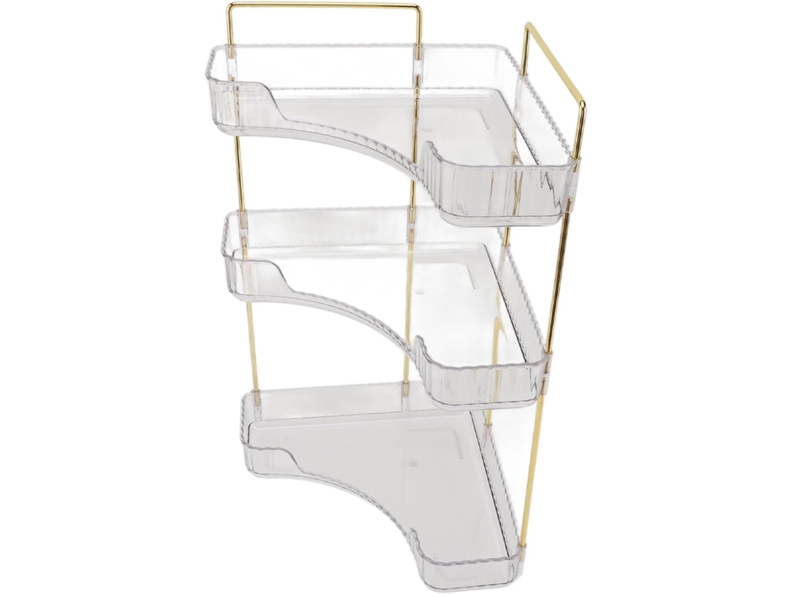 Organizador De Maquiagem 3 Níveis Yosoo Health Gear, Organizador De Canto Para Bancada Banheiro Em Plástico E Ferro