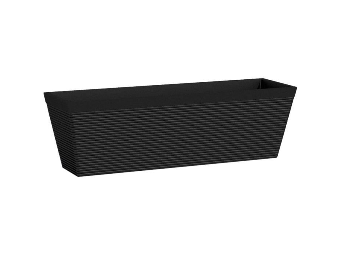 Floreira - GARDEN ID - Green Care Impact Black-Anth - 50 x 16 x 16 cm - 10 anos de garantia - 100 reciclado - resistente a UV/gel