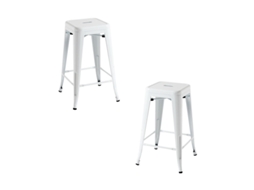Pack 2 Bancos Torix Baixos 65 Cm - Branco