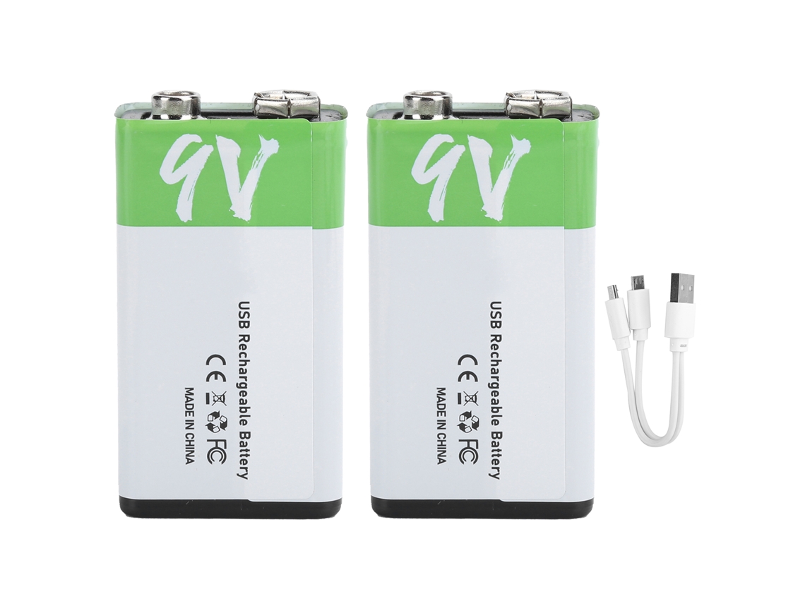 Aetheria 2 Baterias Recarregáveis 9v 650mah com Interface Usb, Cabo de Dados e Indicador Led
