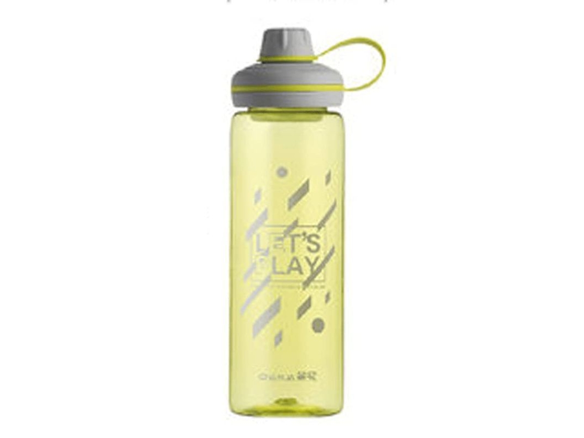 Garrafa esportiva 2026 com marcador de ritmo, livre de BPA, fácil de limpar, verde-amarelada, 900ml