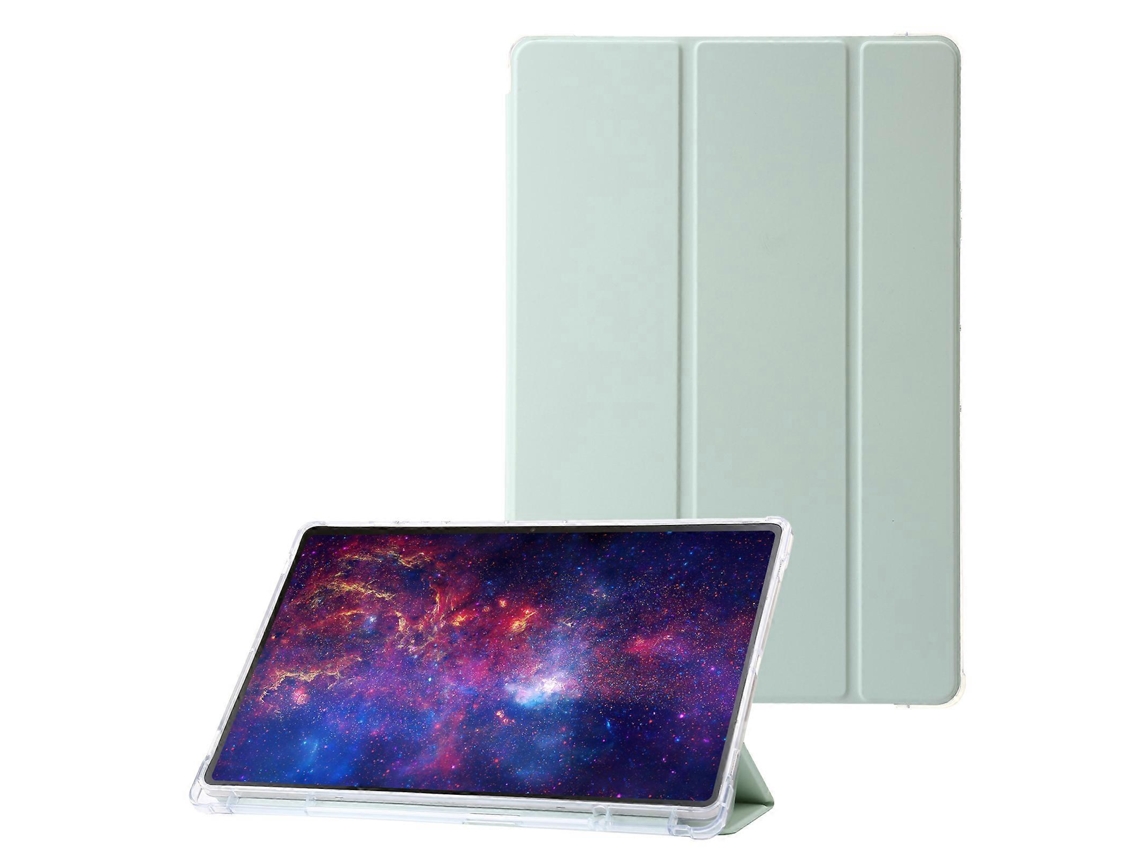 Capa inteligente tripla para Samsung Galaxy Tab S9 Ultra, capa de acrílico PU TPU, capa transparente para tablet, verde matcha Hengrongshen
