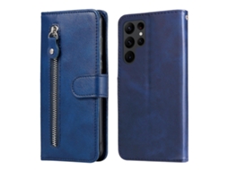 Capa De Celular Em Couro Com Textura De Bezerro E Zíper Para Samsung Galaxy S23 Ultra 5g