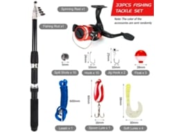Combo Vara e Molinete de Pesca com Acessórios 33 Peças