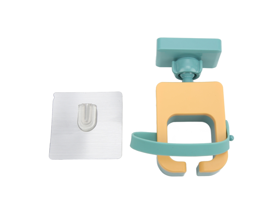 Porta Secador De Cabelo De Parede Giratório Ajustável Com Adesivo Sem Marcação Para Banheiro E Quarto