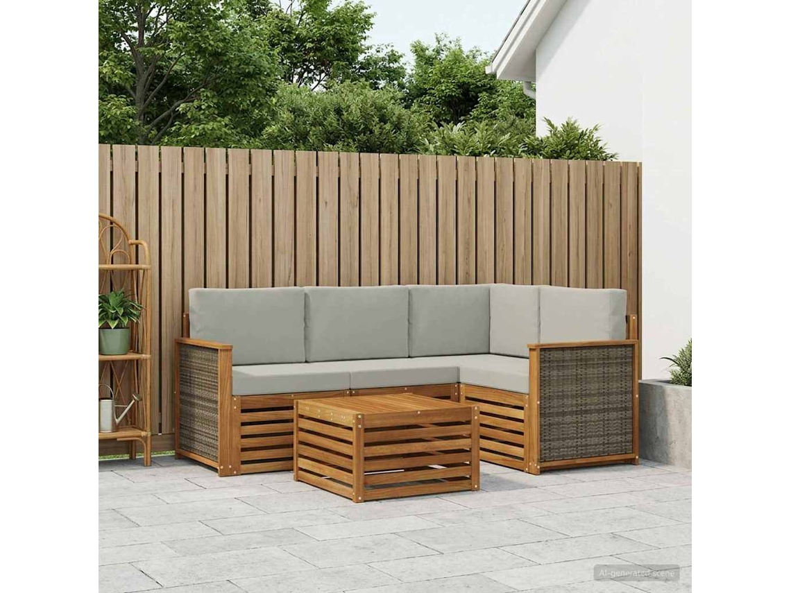 Vidaxl Conjunto De Sofás Para Exterior 5 Unid. Poliéster