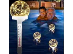 Termômetro Flutuante para Piscina, de Piscina com Energia Solar, Grande e Fácil Ler, Termô Metro Piscinas, GOKOCO