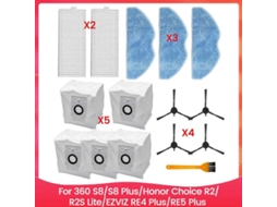 Peças De Reposição Para 360 S8/s8 Plus/ Choice R2/r2s Lite/ Re4 Plus/re5 Plus: Escova, Filtro, Saco De Pó, Pano De Limpeza B
