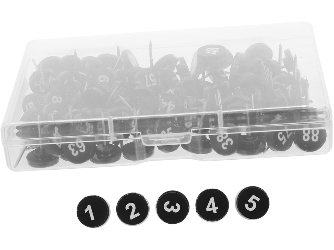 Tachinhas Redondas E Planas Em Plástico Preto Metal Com 100 Unidades